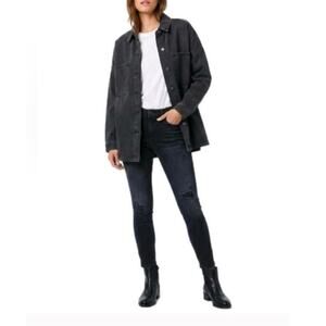 Hudson Jeans Charcoal black Oversized Denim Jacket NWT